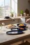 3-Piece Porcelain Black Gold Modern Sufi Salad Boat Bowl Set