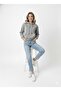 سترة نسائية بغطاء رأس 3-line Crop Sweat - 3