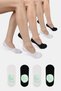 Bamboo Women's Ballet Black-White Socks Seamless Invisible Anti-Slip Heel Silicone Premium Pack of 4
