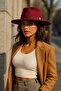 Melton Suede Fedora Women's Cowboy Panama Hat