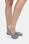Bamboo Women's Ballerina Gray Melange Socks Stitch-Free Invisible Anti-Slip Heel Silicone Premium 6-Pack - 3