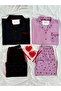Twisty Black and Lilac Bow Four-Piece Pajama Set
