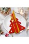 Red 6 Pieces Decorative Pine Tree Napkin Holder Felt Spoon Holder Felt Christmas Ornament