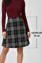 Bell skirt - lightweight Stretch Fabric fabric high waist long bell skirt black plaid - 2