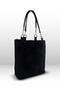 Furry Soft Touch Plush & Leather Women's Black Hand and Shoulder Bag Leather Handle - 2