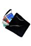 Furry Soft Touch Plush & Leather Women's Black Hand and Shoulder Bag Silver Chain Handle - 4