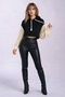Women's Sleeves Knitwear Mesh Knit Stylish Design Crop Length Hooded Sweatshirt Design Sweater - 7