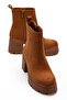 Heeled Boots Women's Platform Tan Suede Flat Zippered