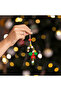 Christmas Mdf Wooden Walking Stick Ornament Beaded Jute String Decorative Set of 3 with Hangers - 4