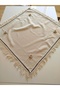 Natural Handcrafted Rose Embroidered Antique Worked Authentic Vintage Guipure Organic Fringed Tablecloth - 7