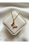 Gold Purple Butterfly Model Steel Necklace - 4