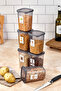 6 Pieces Square Food Storage Container Set with Labels 1200 ml - Hard Lid 1.2 Liter - 4