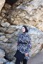 Burkini Zippered Geometric Patterned Hijab Swimsuit Set of 4 with Bonnet and Bag - 7