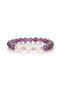 Relaxation, Calm, Energy Bracelet Real Amethyst - Pink Quartz Stone Bracelet Mkt.1.101.6