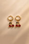 Women's Cherry Design Dangle Gold Color Elegant Steel Earrings - 5
