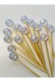 No:204 - 50 Pieces Decorative Beaded Promise Engagement Birthday Party Stylish Cocktail Ornament Toothpick - 2