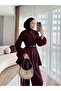 Women's Feather Sleeve Scuba Pants Blouse Set - 4