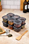 12-Piece Food Storage Set with Labels and Leak-Proof Lids - 550ml - 5