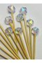No:205 - 50 Pieces Decorative Beaded Promise Engagement Birthday Party Stylish Cocktail Ornament Toothpick - 2