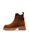 Women's Genuine Leather Casual Daily Boots 25K D25Kb-4185 Z Tan Suede - 2