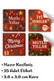 35 Pieces Adhesive Christmas Sticker Set – 3.8×3.8 cm Square Happy New Year Good Years Gift Label