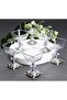 Kare 6-Piece Cast Iron Footed Presentation Set Magnolia Ice Cream Bowl Snack Bowl