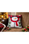 New Year's Patterned Set of 2 Premium Fabric Cushion Covers 43X43 cm – Christmas Themed Decorative Pillowcases - 2
