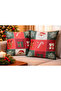 Christmas Patterned Set of 2 Premium Fabric Cushion Covers 43X43 cm – Christmas Themed Decorative Pillowcases