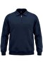Winter Plus Size 3-Thread Half Zipper Kangaroo Pocket Sweatshirt (Loose Fit)