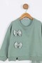 Girl's 5-6-7-8-9 Year Old Stylish Holiday Outfit Set with Bow Detail Blouse and Velvet Shorts Skirt - 4