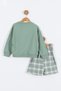 Girl's 5-6-7-8-9 Year Old Stylish Holiday Outfit Set with Bow Detail Blouse and Velvet Shorts Skirt - 6