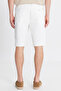 Men's White Cotton Slim Fit Slim Fit Tie Waist Side Pocket Stretch Shorts - 5