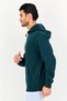 Men Sportswear Fit Long Sleeve Outdoor Hoodie, Olive - 3
