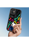 Xiaomi Mi 13 Lite Compatible Black Silicone Case Geometric Pattern Shock Absorbing Protection Case - 4