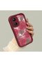 Xiaomi Redmi 13C Compatible Rose Butterfly Patterned Burgundy Silicone Shockproof Case - 2