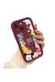 iPhone 15 Compatible Flexible Silicone Protection Burgundy Color Cartoon Case - 4