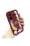 Xiaomi Redmi Note 14 Compatible Flexible Silicone Protection Burgundy Color Cartoon Case - 4