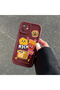 iPhone 16E Compatible Flexible Silicone Protection Burgundy Color Cartoon Case - 6