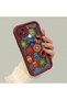 Realme C21 Compatible Maroon Silicone Case-Vintage Patterned Shockproof - 2
