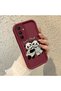 Samsung Galaxy A15 Compatible Flexible Silicone Protection Burgundy Color Panda Case - 2