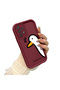 Samsung Galaxy A52/A52S Compatible Flexible Silicone Protection Burgundy Color Cute Duck Case - 3