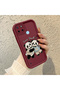 Realme C21Y/C25Y Compatible Flexible Silicone Protection Claret Red Color Panda Case - 2