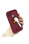 Realme C21 Compatible Flexible Silicone Protection Burgundy Color Cute Duck Case - 3