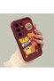 Samsung Galaxy S24 Ultra Compatible Flexible Silicone Protection Burgundy Color Cartoon Case