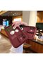 Samsung Galaxy A54 Compatible Flexible Silicone Protection Claret Red Color Panda Case - 8