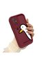 Xiaomi Redmi 10 Compatible Flexible Silicone Protection Burgundy Color Cute Duck Case - 3