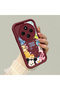 Xiaomi Redmi 14C Compatible Flexible Silicone Protection Burgundy Color Cartoon Case