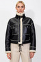 Women's Mock Neck Low Sleeve Faux Leather Coat Functional Durable Quality Comfortable Aesthetic Stylish - 5
