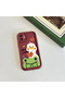 iPhone 16E Compatible Flexible Silicone Protection Burgundy Color Cartoon Case - 5