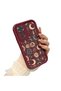 Xiaomi Redmi Note 11S Compatible Maroon Silicone Case-Vintage Pattern Shockproof - 4